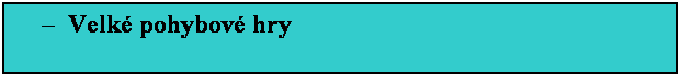 Textové pole: – Velké pohybové hry